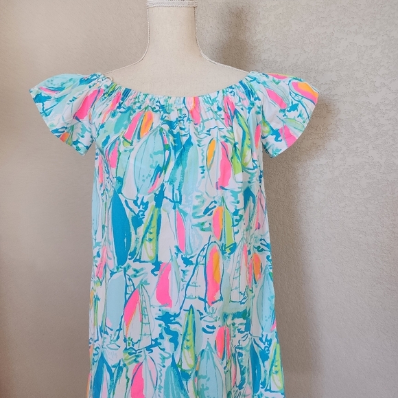 Lilly Pulitzer Marble Dress Size Small off the shoulder - Picture 4 of 11